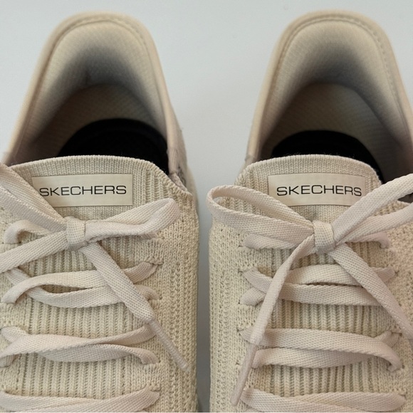 Skechers Women's Beige Slip-In Knit Sneakers - Picture 3 of 15